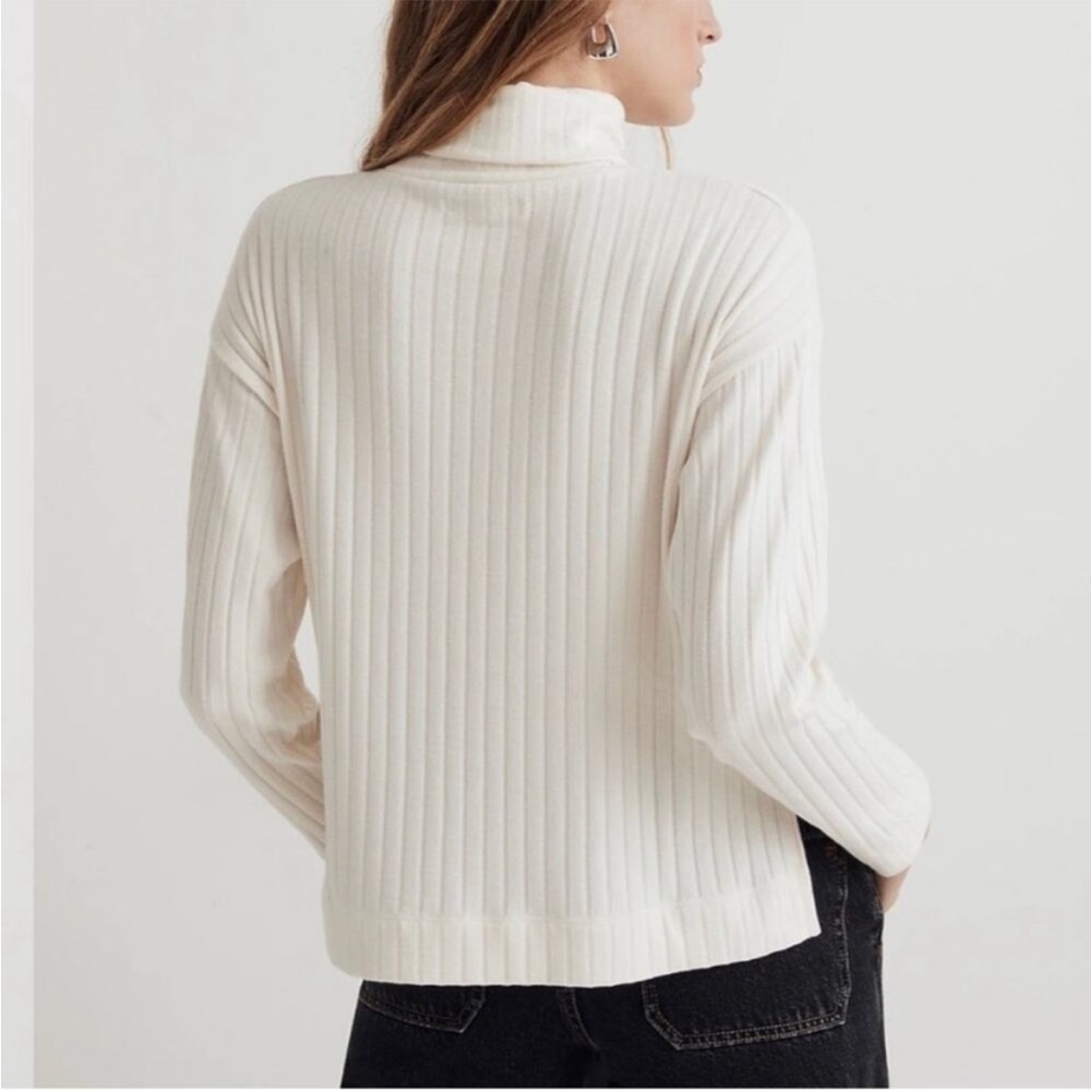 Madewell relaxed high low rib turtleneck size Small - Picture 2 of 7